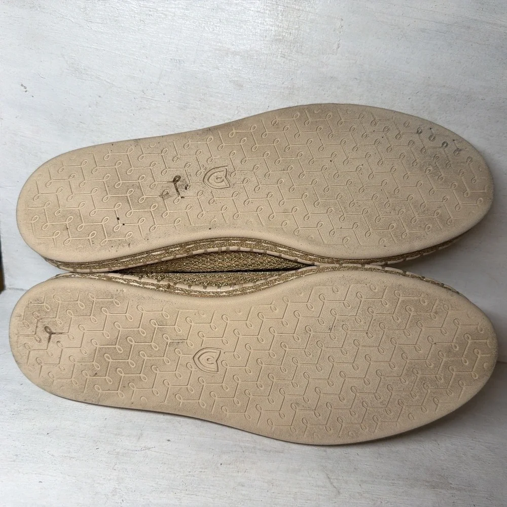 Rothy's Espadrille in Gold Stripe Women's Size 6 Lk Nw RARE FIND
